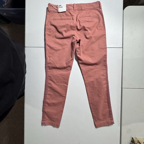 NWT Old Navy Mid Rise Pixie Chino Side Stripe Pixie Ankle Pants Amelia Rose Sz4 - Picture 3 of 11